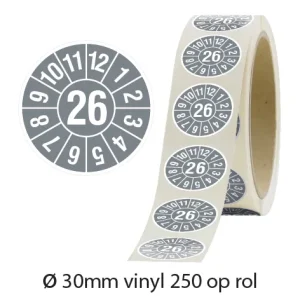 Keuringsstickers IMO grijs 2026 op rol Ø30 mm - Maritieme veiligheidsstickers