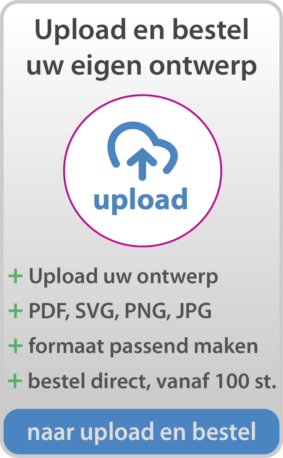 button naar categorie pagina upload en bestel