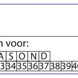Witte brandblusser sticker blusstof vervangen 90x25mm zelf ontwerpen met ruimte voor logo en bedrijfsinformatie